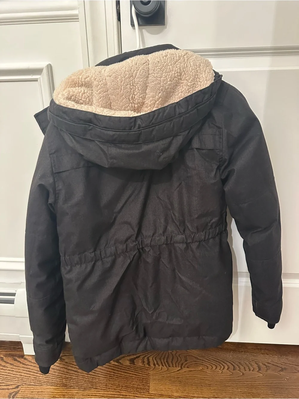 Appaman Black down Puffer Jacket with Cream Sherpa Interior